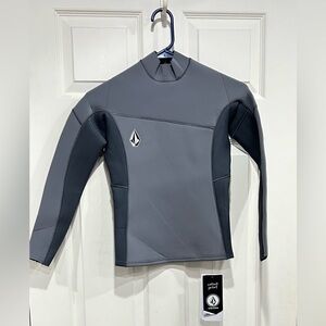 Volcom Boys Size 14 Wetsuit Jacket 2 mm Long Sleeve Charcoal Grey NWT